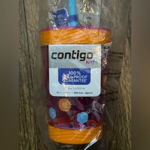 NWT Contigo Pink Floral Tumbler with Straw
